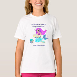 Camiseta Sirena Brillante Leyendo Va En Muchas Aventuras