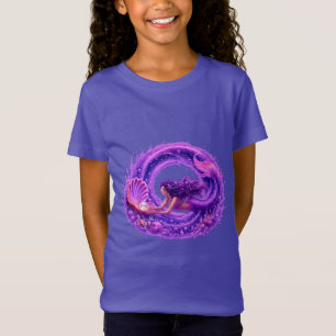 Camiseta Sirena Buscadora de Perla Púrpura Arte de Ola Fant