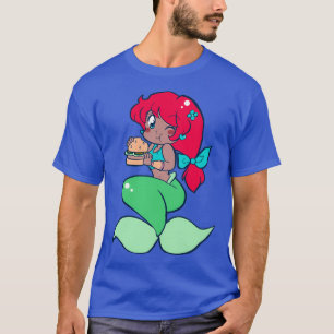 Camiseta Sirena comiendo una hamburguesa