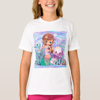 Camiseta Sirena con una estrella en el pelo jugando en el o