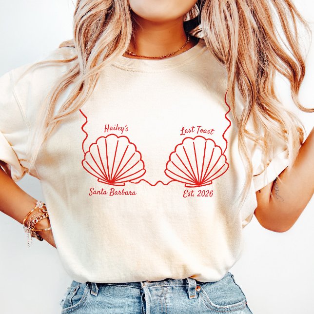 Camiseta Sirena Concha Último Brindis Despedida de Soltera  (Mermaid Seashell Last Toast Bachelorette )