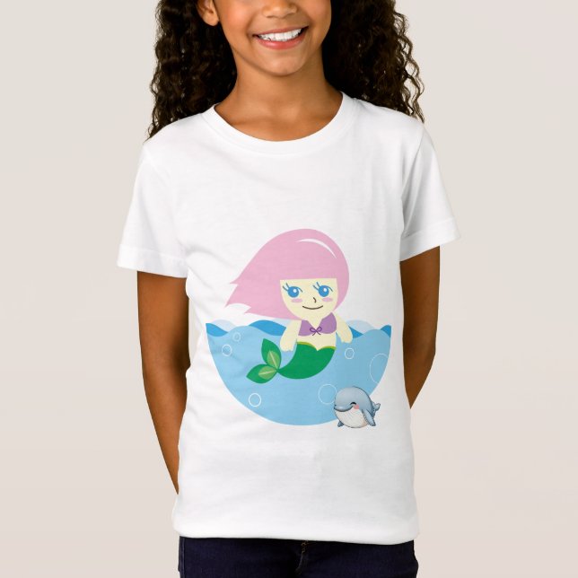 Camiseta sirena, cuento de hadas, océano (Anverso)