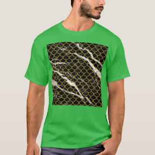 Camiseta Sirena Cuidada Con Patrón De Mármol Negro