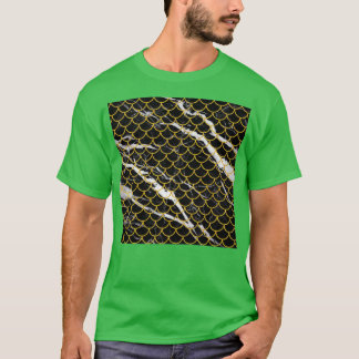 Camiseta Sirena Cuidada Con Patrón De Mármol Negro