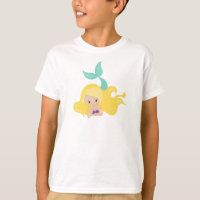 Sirena Cuta, Sirenita Pequeña, Pelo Rubio, Cuero