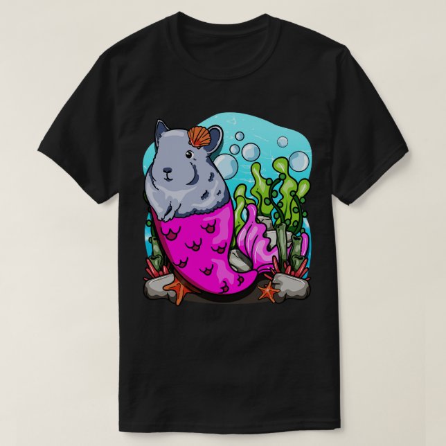 Camiseta Sirena Cute Chinchilla (Diseño del anverso)