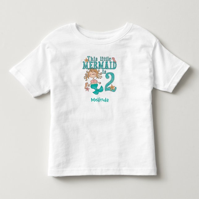 Camiseta Sirena de 2º cumpleaños (Anverso)