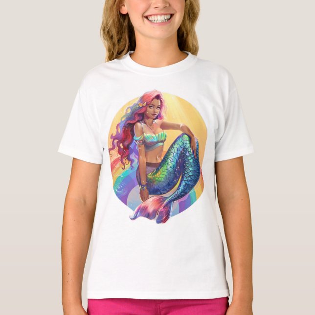 Camiseta Sirena de arcoiris (Anverso)