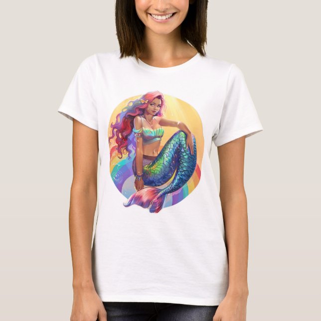 Camiseta Sirena de arcoiris (Anverso)