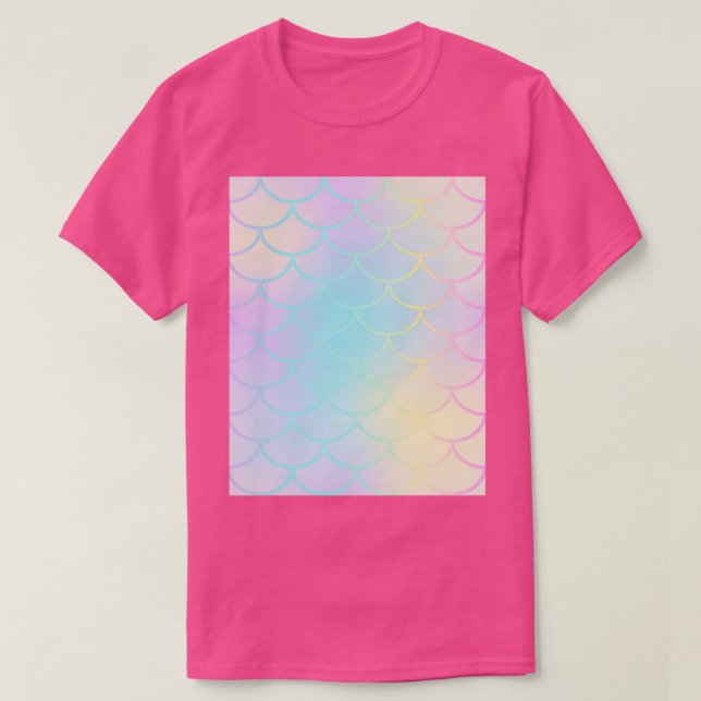 Camiseta Sirena de arcoiris Pastel (Diseño del anverso)