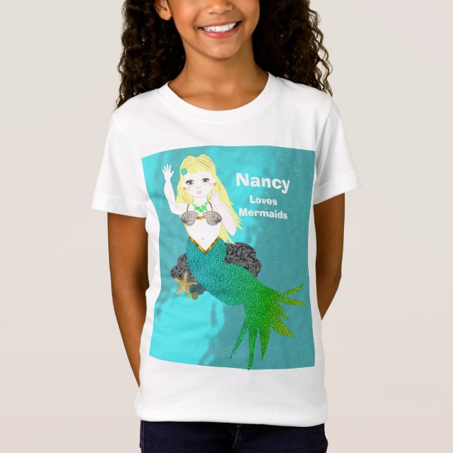 Camiseta Sirena De Bañada Cuidadosa Personalizada (Anverso)