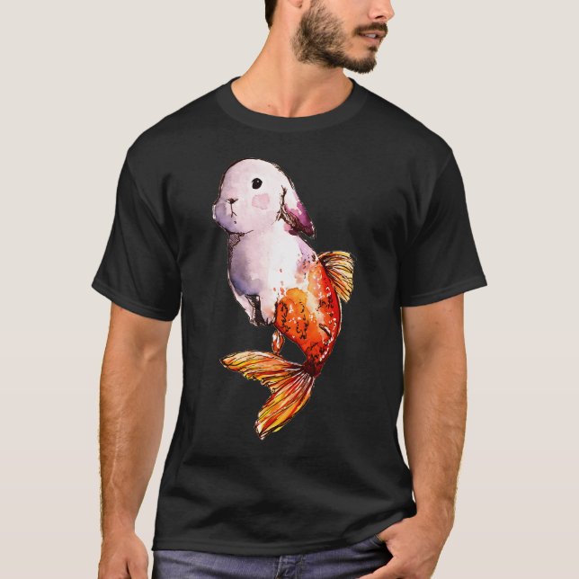 Camiseta Sirena de conejito pez dorado (Anverso)