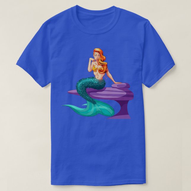 Camiseta Sirena de escalas azules (Diseño del anverso)