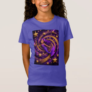Camiseta Sirena de Estrella Dorada Purpura Ilusión Óptica
