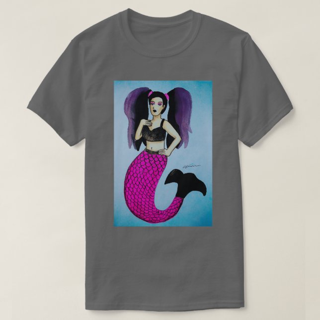Camiseta sirena de gótico (Diseño del anverso)
