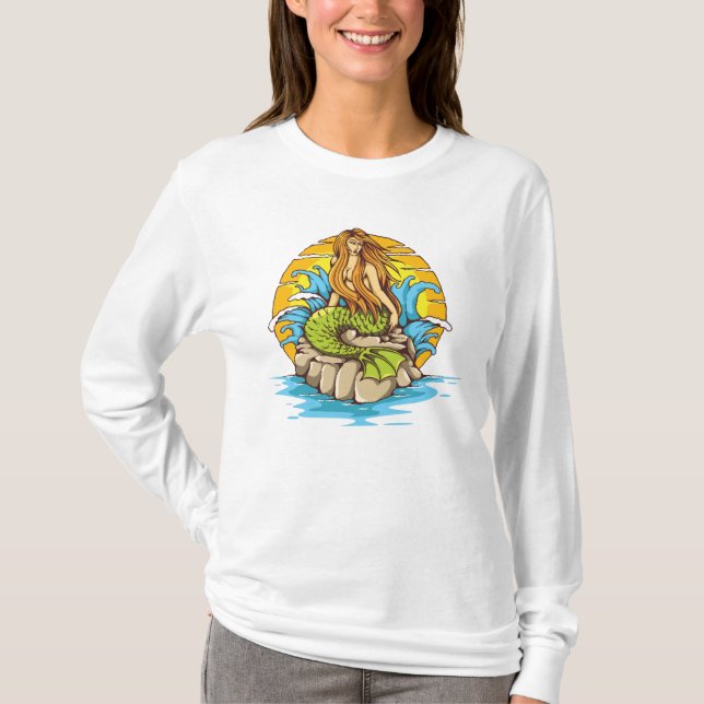 Camiseta Sirena de la isla con arte tribal del estilo del (Anverso)