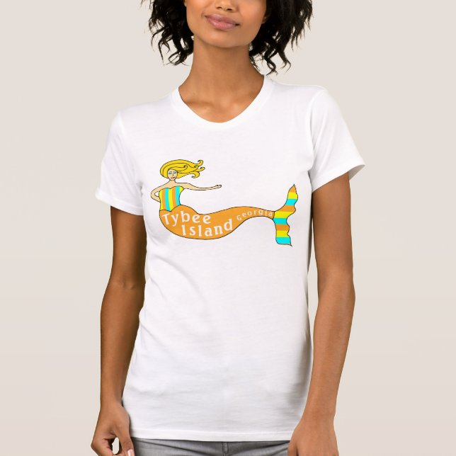 Camiseta Sirena de la isla de Tybee, Georgia (Anverso)