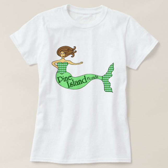 Camiseta Sirena de la isla del pino, la Florida (Diseño del anverso)