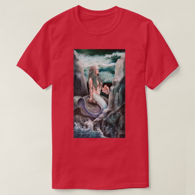 Camiseta Sirena de la tarjeta Tarot de alta sacerdotisa (Diseño del anverso)