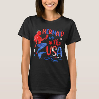Camiseta Sirena De Mujeres En La Fla Estadounidense 4 De Ju