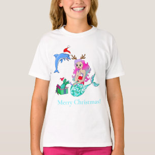 Camiseta Sirena de Navidad Abriendo Regalos