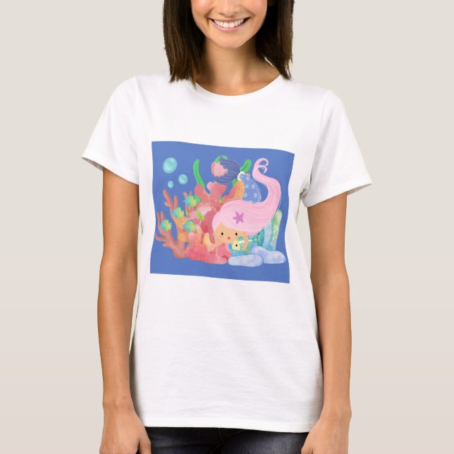 CAMISETA SIRENA DE PELO ROSA  (Anverso)