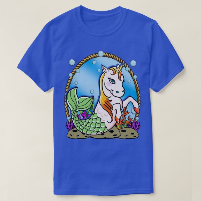 Camiseta Sirena de unicornio divertida y caprichosa (Diseño del anverso)