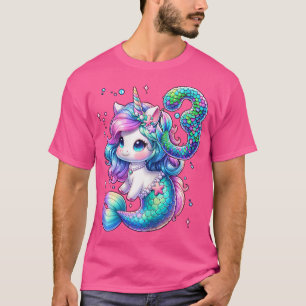 Camiseta Sirena De Unicornio Tercer Cumpleaños Chica De Fie