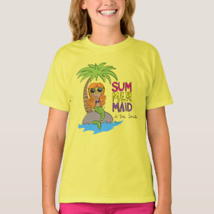 Camiseta Sirena de verano con niños pequeños adorables T-Sh