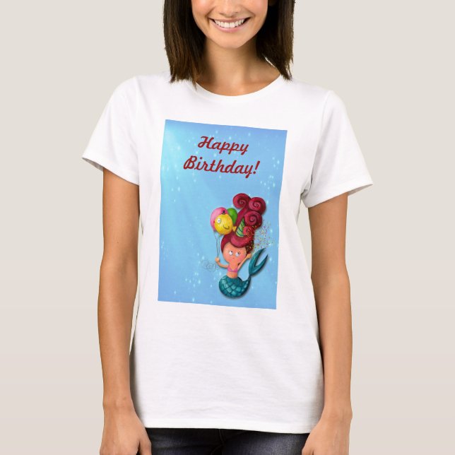 Camiseta Sirena del feliz cumpleaños (Anverso)