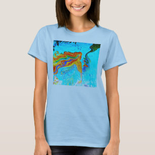 Camiseta sirena del pelo del arco iris