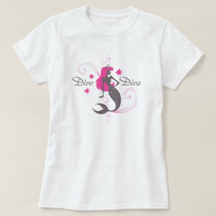 Camiseta "Sirena del rosa de la diva de la zambullida" (la