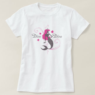 Camiseta "Sirena del rosa de la diva de la zambullida" (la