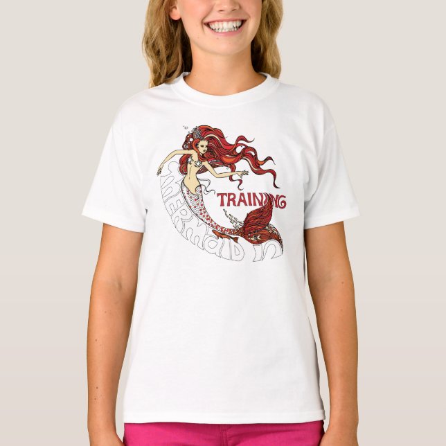Camiseta Sirena en formación, niños (pelirroja) (Anverso)