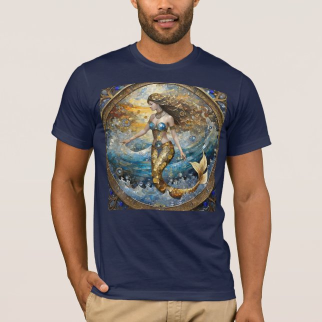 Camiseta Sirena en las olas del océano (Anverso)