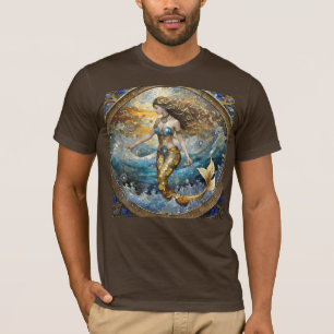 Camiseta Sirena en las olas del océano