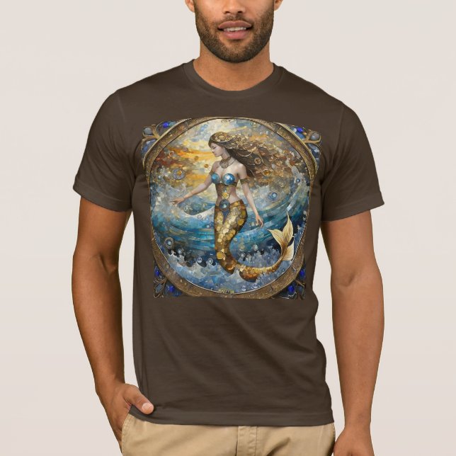 Camiseta Sirena en las olas del océano (Anverso)