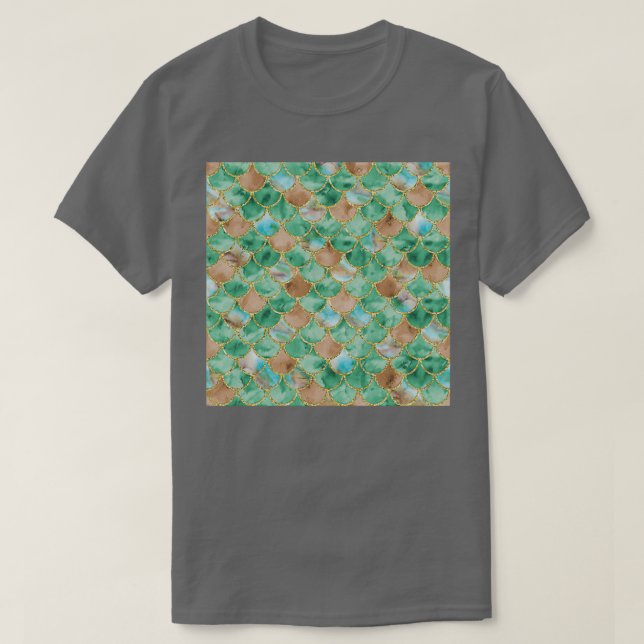 Camiseta Sirena Escala Cuello Gator Brown Green Mermaid Sca (Diseño del anverso)