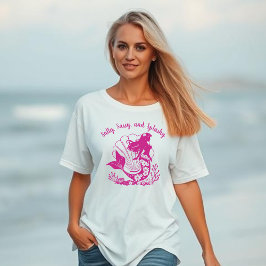 Camiseta Sirena hawaiana, salada, rosa pálido