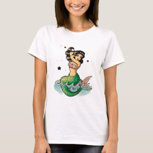 Camiseta Sirena hermosa de la escuela vieja