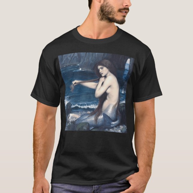 Camiseta Sirena - John William Waterhouse - Azul (Anverso)