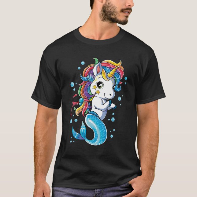 Camiseta Sirena Mermicorn del unicornio (Anverso)