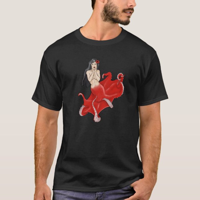 Camiseta Sirena modela Cecaelia del pulpo (Anverso)