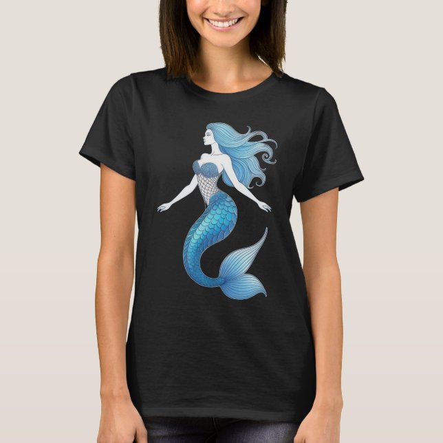 Camiseta Sirena oceánica encantada (Anverso)