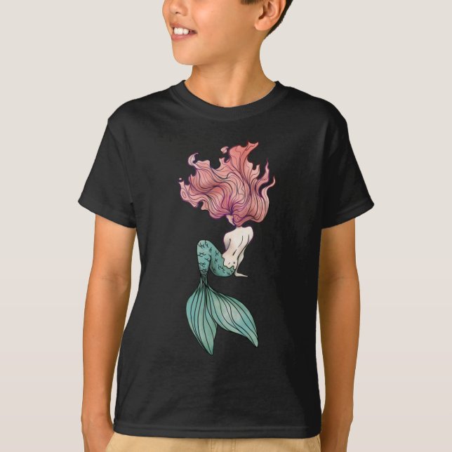 Camiseta Sirena pelirroja Sticker  (Anverso)