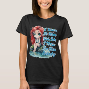 Camiseta Sirena Pequeña Invertida Chibi Anhelando La 