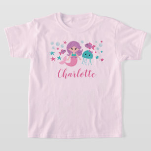 Camiseta Sirena Personalizada Linda Niña