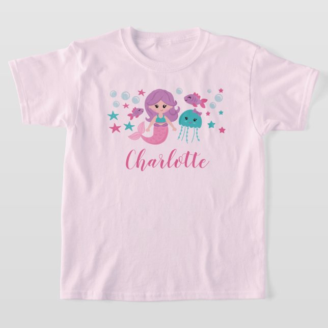 Camiseta Sirena Personalizada Linda Niña (Distribución)