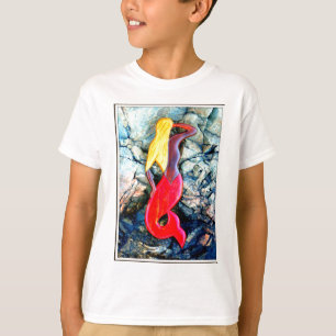 Camiseta sirena rubia en rojo