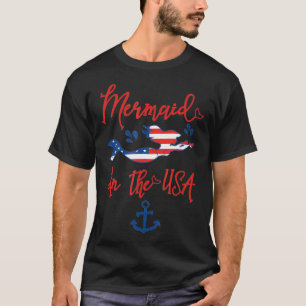 Camiseta Sirena T Estados Unidos Bandera Patriótica Tail Fo